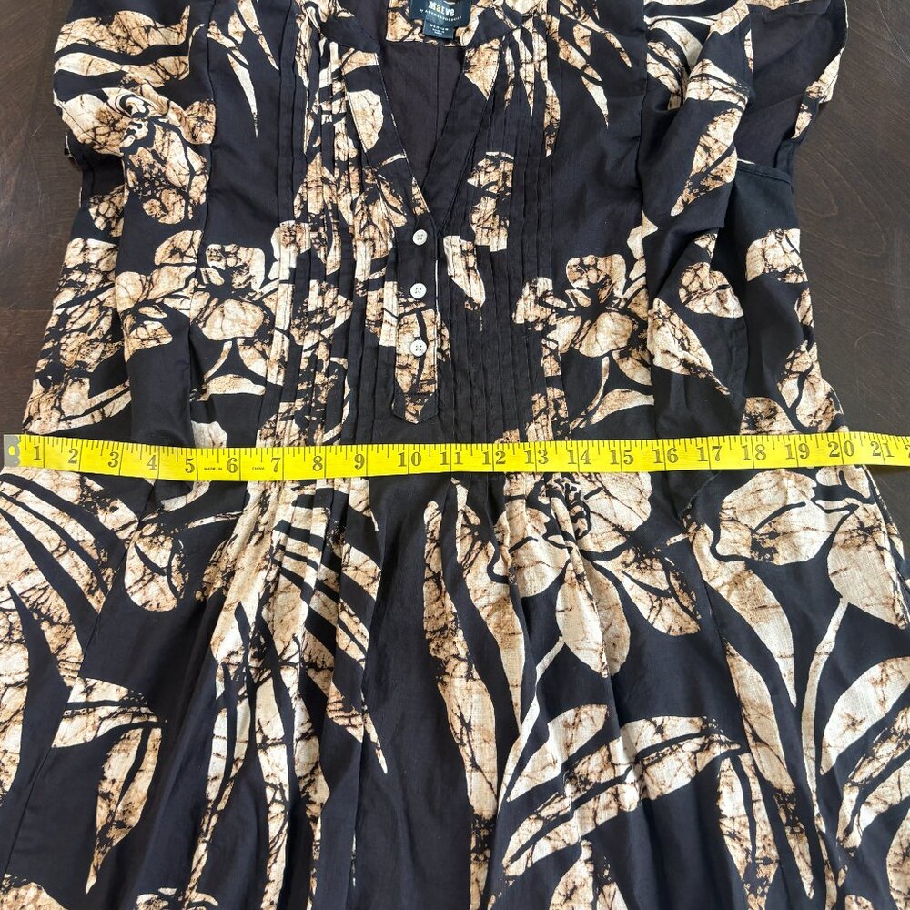 Anthropologie Black Maxi Dress with Tan Floral Motif - Picture 12 of 13